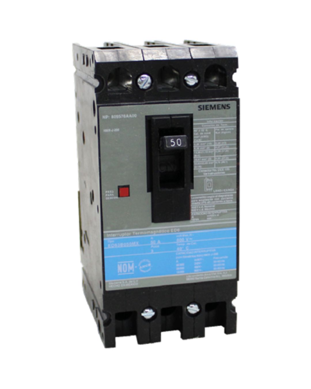 Interruptor Termomagnético 3P 50A - ED63B050MX
